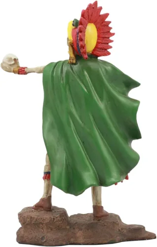 Vista 4 de Gifts & Decor Ebros Tenochtitlan Estatua de esqueleto de guerrero de águila azteca Día de los Muertos Calavera Fantasma Jefe Guerrero Figura