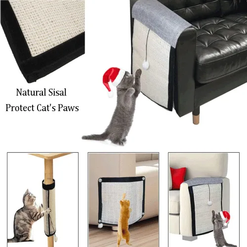 Vista 5 de Almohadilla para arañazos para gatos, sofá y muebles, protector de sisal natural para gatos, protector de sofá para gatos de interior, garras