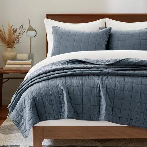 Vista 22 de EVERGRACEHOME - Juego de edredón de punto de caja 100% algodón, tamaño Queen, abedul Garment-Washed Softness, Lightweight All-Season Warmth, Cozy