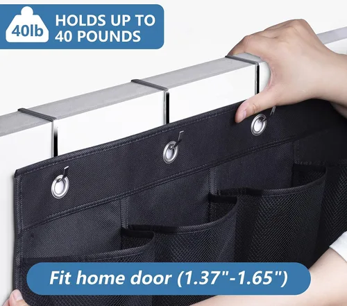 Vista 4 de MISSLO Organizador de zapatos colgante con 28 bolsillos grandes para colgar sobre la puerta, zapatero para puerta de armario, soporte de zapatos