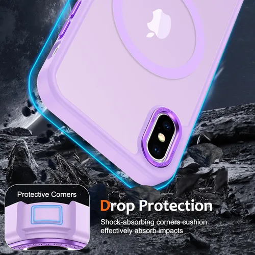 Vista 568 de Anuck - Funda magnética para iPhone 11 compatible con MagSafe, carcasa trasera mate translúcida dura, borde de TPU, delgada, resistente a impactos