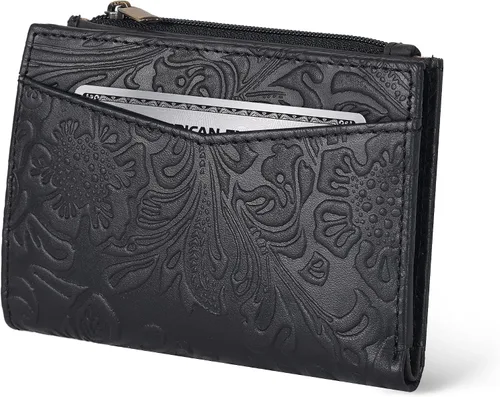 Vista 9 de Oak Leathers Cartera de cuero para mujer – Monedero pequeño RFID para tarjetas de crédito y soporte de identificación para damas, regalo