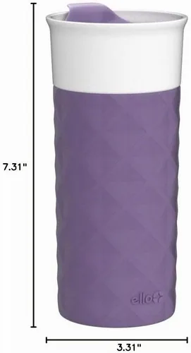 Vista 7 de Termo de viaje Ogden de Ello, de cerámica sin BPA, con tapa, 16 oz Violeta intenso