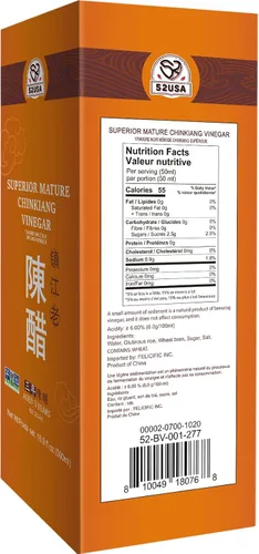 Vista 2 de 52USA Vinagre negro chino, vinagre de arroz negro maduro de 3 años, vinagre de Chinkiang, vinagre de Zhenjiang, 16.9 fl oz. Vinagre verificado por