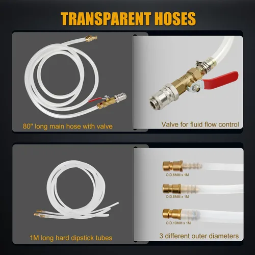 Vista 6 de Kit de bomba de transferencia de fluidos de transmisión, extractor de fluido neumático de 10L y herramienta dispensadora con adaptador para llenado