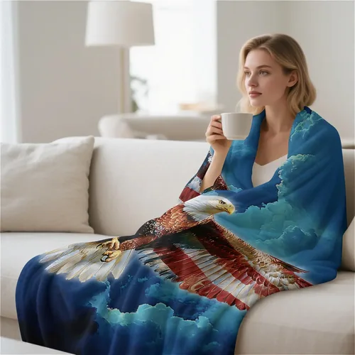 Vista 6 de American Eagle Manta de Vellón Súper Suave y Acogedora Manta de Tiro 40X50 pulgadas, Ligera Difusa Cómoda Texturizada Manta de Franela Manta de Tiro