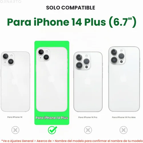 Vista 2 de ORNARTO Compatible con iPhone 14 Plus Funda 6.7, Silicona Líquida Delgada de 3 Capas Completamente Cubierta Funda de Teléfono de Goma de Gel Suave
