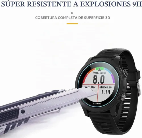 Vista 5 de Diruite Paquete de 4 protectores de pantalla para Garmin Forerunner 935, película protectora de pantalla de vidrio templado ultrafino de dureza 2.5D
