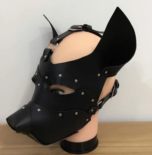 Vista 6 de Máscara de perro hecha a mano de cara completa cosplay steampunk accesorios de disfraz de Halloween