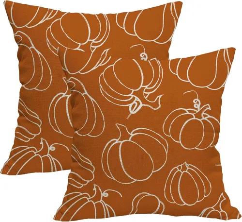 Vista 10 de Fundas de almohada de calabaza de otoño, color naranja, para Calabaza Naranja 1