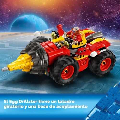 Vista 3 de LEGO Sonic The Hedgehog: Super Sonic vs. Egg Drillster - Juguete de Gaming con Shadow y Dr. Eggman, Set de Construcción de Juguetes para Niños