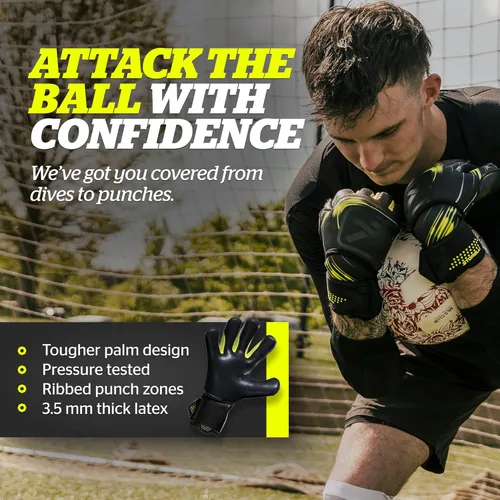 Vista 4 de Storelli Silencer Goalkeeper Gloves, with Removable Finger Spines, High-Impact Hand Protection, Soccer Accessories