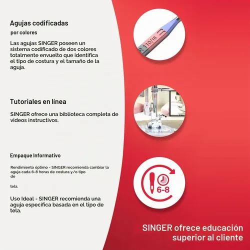 Vista 4 de SINGER Paquete de 10 agujas universales para máquina de coser 2020, tamaño 80/12