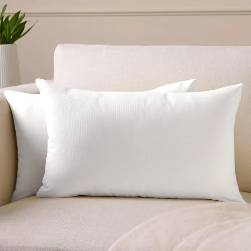 Vista 93 de Encasa XO Juego de 2 fundas de almohada de 12 x 12 pulgadas, color beige, sin rellenos, fundas de almohada de algodón para sala de estar, cama