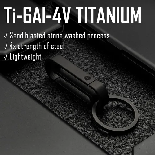 Vista 5 de KeyUnity Clip de cinturón Titanium del tenedor de la llave, llavero lateral doble del mosquetón para los hombres