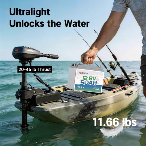 Vista 2 de Redodo Batería de litio de 12 V 50 Ah, batería portátil LiFePO4 de 50 Ah con BMS de 50 A, 640 Wh, hasta 15000 ciclos, ideal para motor de arrastre