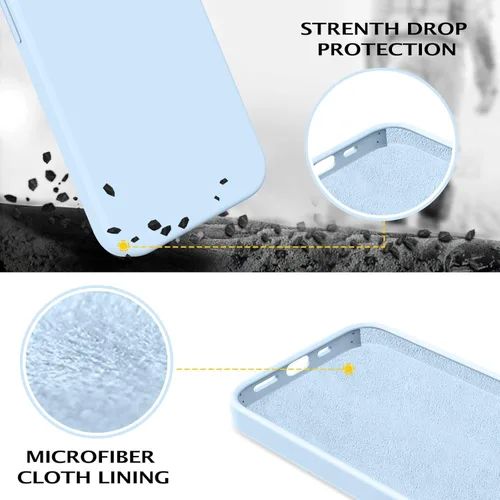 Vista 2 de Telaso Funda compatible con iPhone 14, silicona líquida de goma de gel suave para iPhone 14, funda delgada para teléfono con forro de microfibra