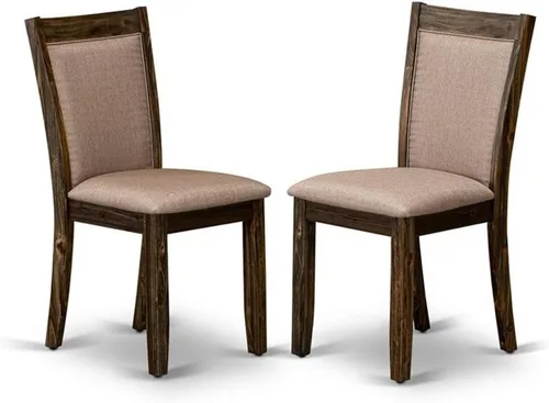 Vista 9 de East West Furniture MZC0T01 Monza Parson - Sillas de comedor tapizadas de tela de lino crema, juego de 2, lino cepillado blanco