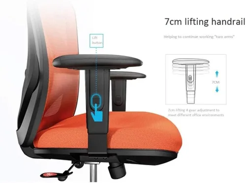 Vista 3 de Silla de oficina ergonómica giratoria ejecutiva multifunción de malla con ajustable (negro)