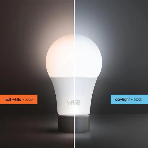 Vista 2 de Feit Electric Bombilla LED A19, equivalente a 100 W, regulable, base E26, CRI 90, 1600 lúmenes, blanco suave de 2700 K, bombilla de uso general