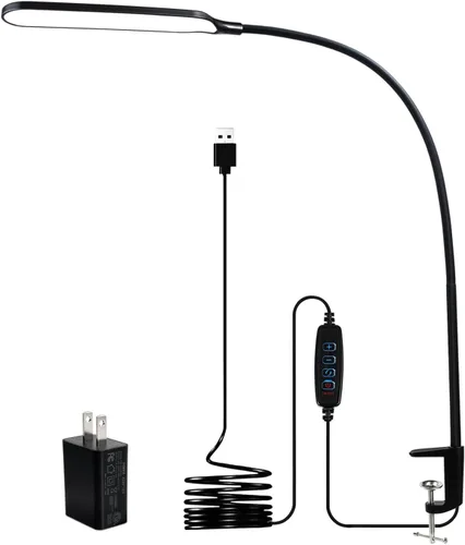 Vista 10 de Lámpara de escritorio con abrazadera LED de 18W 3000LM Negro tinta