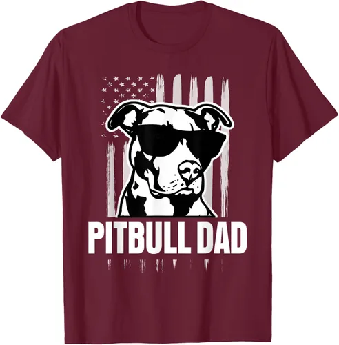 Vista 12 de Pitbull Dad - Camiseta para hombre con orgullo American Pit Bull Dog, Negro, S