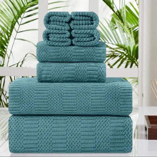 Vista 21 de Juego de 4 toallas de baño grandes de 35"x70" pulgadas, color negro, sábanas de baño extra grandes, toallas jumbo de gran tamaño de 600GSM, suaves