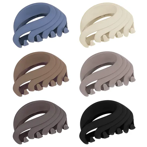 Vista 10 de Pinzas para cabello fino, mediano y grueso, pinzas de mandíbula de flores mate fuertes de 2.6 pulgadas para mujeres, niñas y niños, abrazaderas