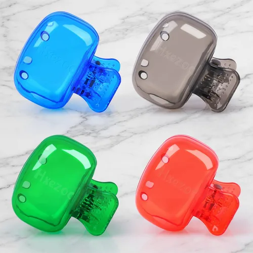 Vista 3 de Hxezoc Paquete de 4 fundas para cabeza de cepillo de dientes de viaje, protector de cepillo de dientes, tapa de pod de cepillo, clip de plástico