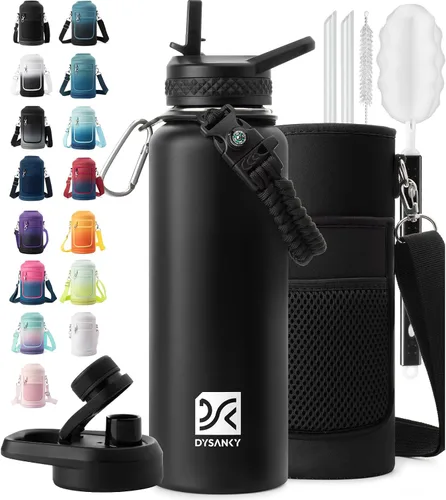 Vista 95 de DYSANKY Botella de agua aislada de 32 onzas, metal al vacío de acero inoxidable grueso, jarra de agua deportiva portátil para gimnasio y senderismo