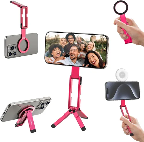 Vista 10 de ULANZI MA60 - Soporte magnético de trípode para iPhone - Mini trípode de smartphone de aluminio para teléfono celular, soporte de bolsillo