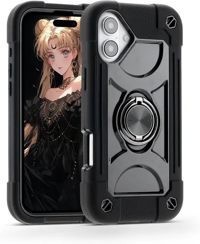 Vista 100 de MARKILL Funda compatible con iPhone Air de 6.5 pulgadas 2025 con soporte de anillo giratorio de 360 grados, protección contra caídas de grado