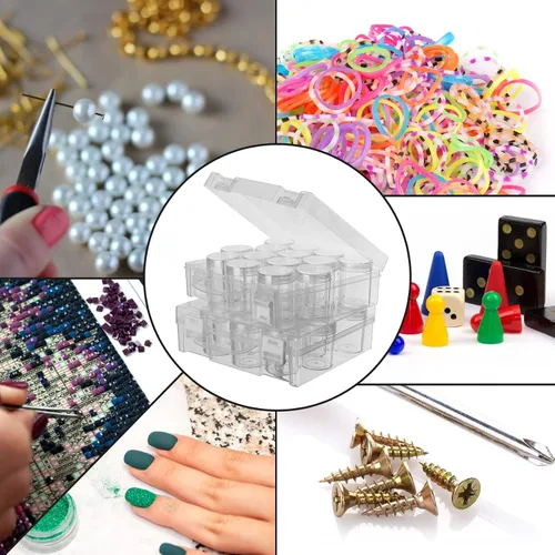 Vista 7 de Caja organizadora de cuentas, caja de almacenamiento de arte de pintura de diamante, accesorios de arte de pintura de diamante, contenedores