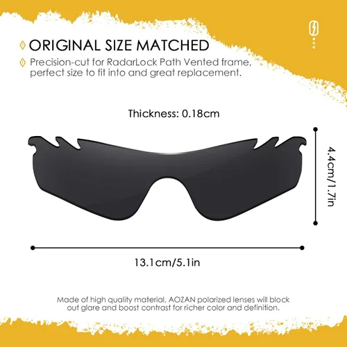 Vista 14 de Lentes de repuesto ANSI Z87.1 para gafas de sol Oakley RadarLock Path ventiladas - HI-DEF fotocromático