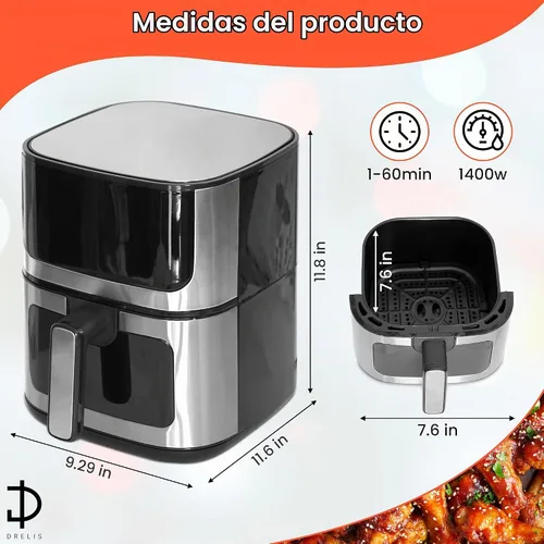Vista 2 de Freidora de aire 5qt horno de convección freidora sin aceite