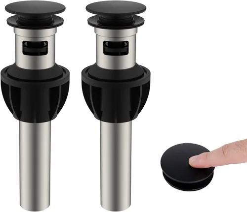 Vista 15 de Hibbent Paquete de 2 Tapones Universales de Drenaje para Fregadero de Baño, Colador de Drenaje Emergente con Desbordamiento, Tapón de Fregadero