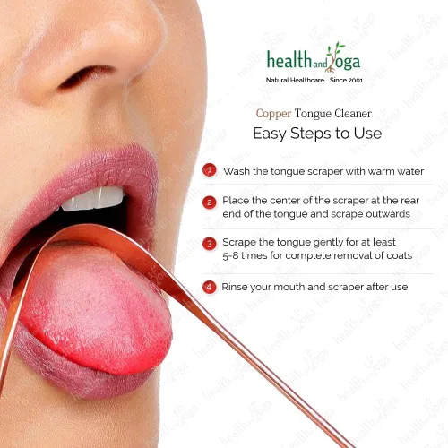 Vista 8 de HealthAndYoga™ qSwipe - Raspador limpiador de lengua de cobre, agarre higiénico, no sintético, limpiador de cepillo de lengua (cobre, paquete de 1)
