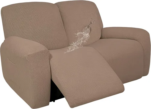 Vista 17 de Easy-Going - Funda 100 % impermeable doble para sofá reclinable, diseño jacquard, en 1 pieza, a prueba de derrames, para niños, mascotas, perros