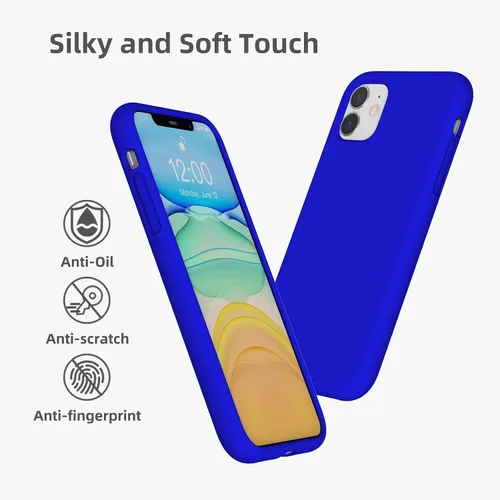 Vista 6 de Funda de silicona líquida compatible con iPhone 11, color azul Klein [Protección contra caídas] [Resistente a los arañazos, a prueba de golpes]