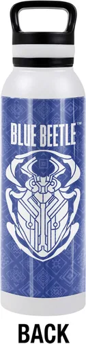 Vista 2 de Blue Beetle (2023) OFFICIAL Circuit Beetle Logo - Botella de agua aislada de 24 onzas, resistente a fugas, acero inoxidable aislado al vacío