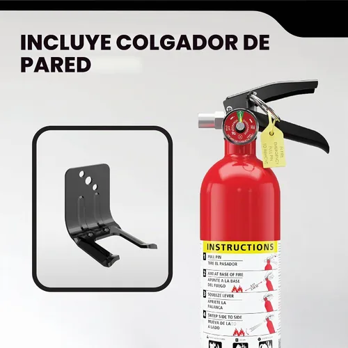 Vista 5 de Kidde Extintor de fuego de grado comercial para oficina, escuelas, recargable 1A10BC
