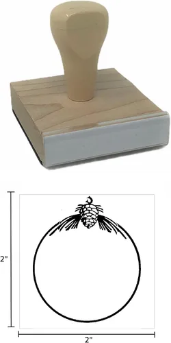 Vista 4 de Sello de goma para adorno de piña, sello de madera de 2 x 2 pulgadas