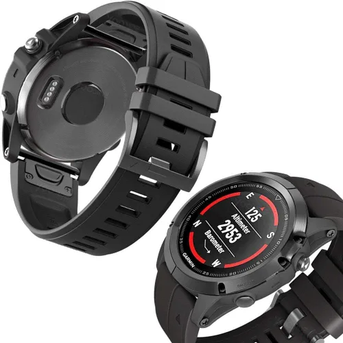 Vista 4 de Fenix 5X Plus - Correa de silicona para reloj, YOOSIDE de 0.086 pulgadas, ajuste rápido, impermeable, correa de repuesto para reloj Garmin Fenix