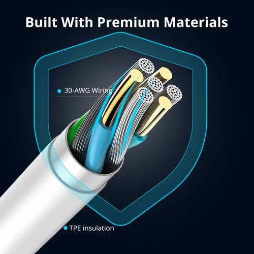 Vista 3 de JJCALL - Cable USB C a Lightning de 1 m [Certificado Apple MFi], cable de carga rápida para iPhone, USB-C, suministro de energía, cable de carga