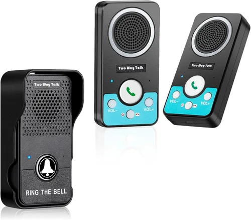 Vista 9 de Timbre inalámbrico con altavoz de audio de 2 vías, timbre de puerta de conversación natural manos libres, rango de 1300 pies, volumen de 8 niveles