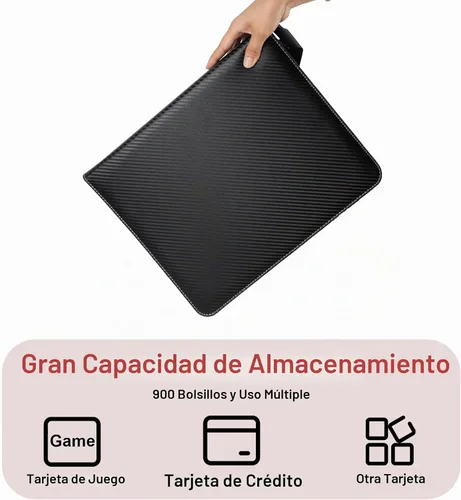 Vista 3 de Álbumes para cartas coleccionables, fundas protectoras para cartas coleccionables, carpeta para tarjetas de 18 bolsillos, estuche para cartas de 900