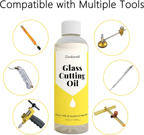 Vista 4 de El aceite de corte de vidrio de 4 oz se utiliza para cortar vidrieras, botellas de vidrio, azulejos y espejos