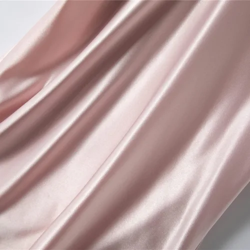 Vista 4 de Lu's Chic Camisón de satén para mujer, de lujo, de lujo, suave, de encaje, manga corta, cuello en V, camisa para dormir