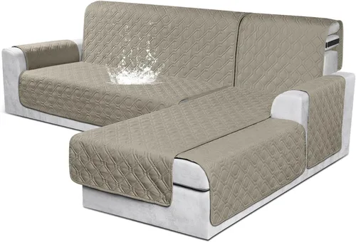 Vista 7 de VANSOFY Fundas para Sofá Seccional 100% Impermeables Funda Deslizable para Sofá en Forma de L 3 Piezas Reversible Funda para Chaise Lounge para Sofá