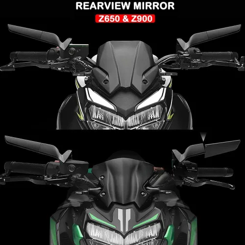 Vista 2 de Espejos retrovisores universales para motocicleta, espejos laterales giratorios para manillar, para Trident 660/Z650/Z900/Z H2 1000/X-ADV